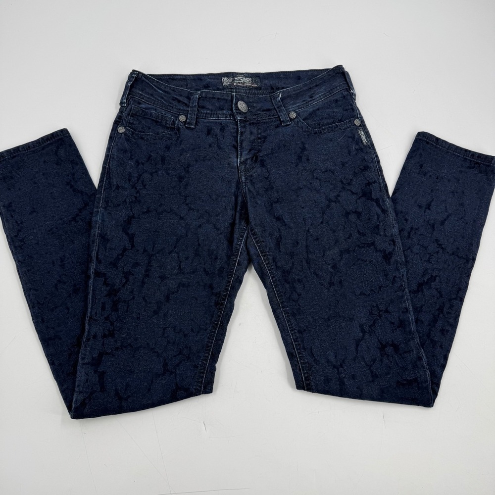 Silver Jeans Co Sukı Skinny Women's Jeans Floral Print Dark Wash Size‎ 28/31